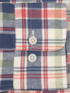 Regular Cotton Linen Check Shirt Dusty Blue Sea