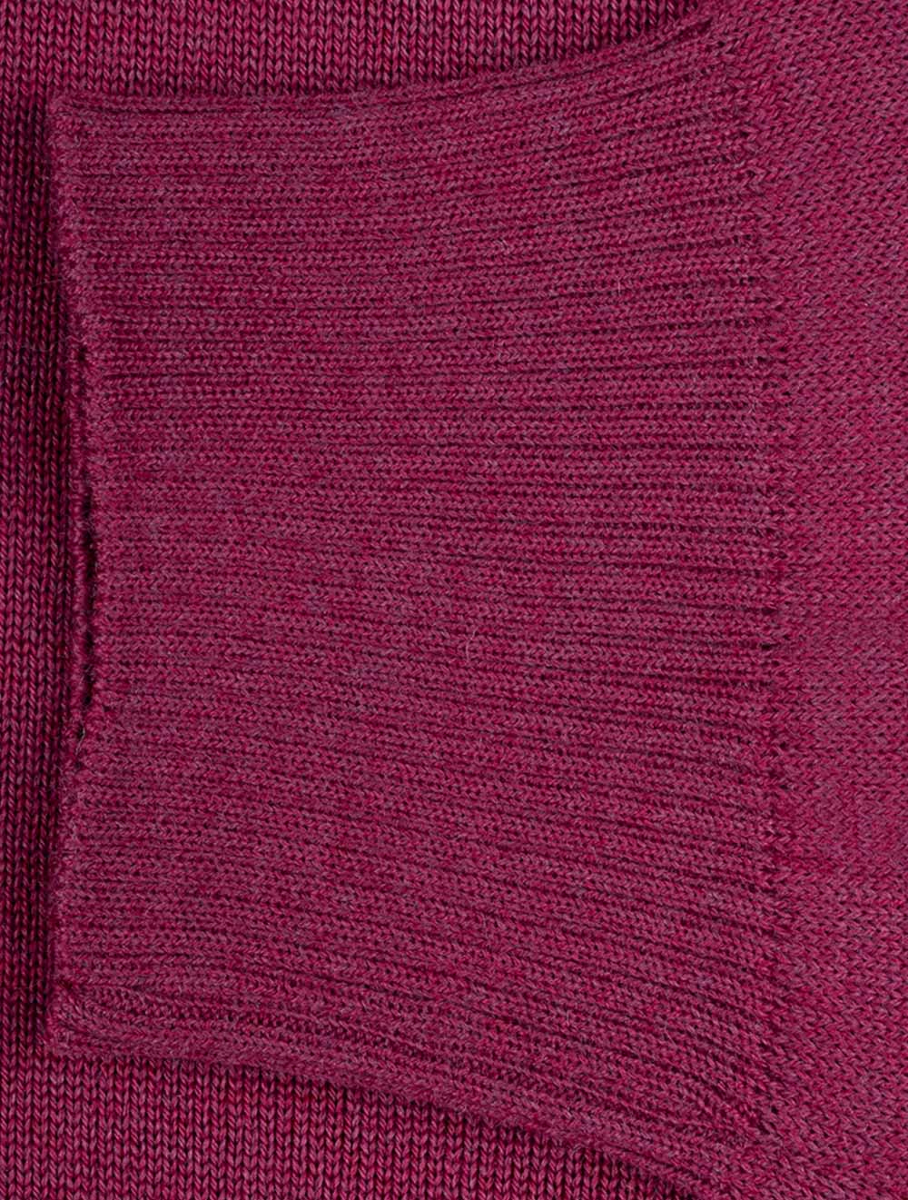 Merino Wool Half Zip Raspberry