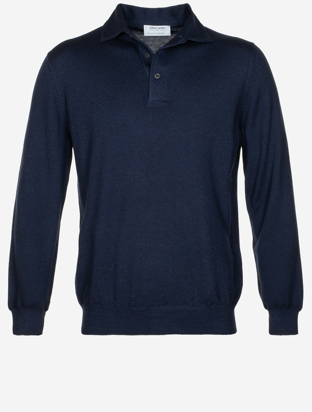 Gran Sasso Polo Long Sleeve Navy Stylish Men's Polo Shirts at