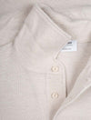 Weave Short Sleeve 3 Button Polo Beige