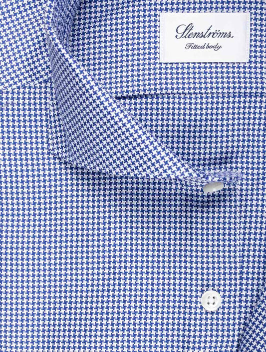 Houndstooth Casual Shirt Blue