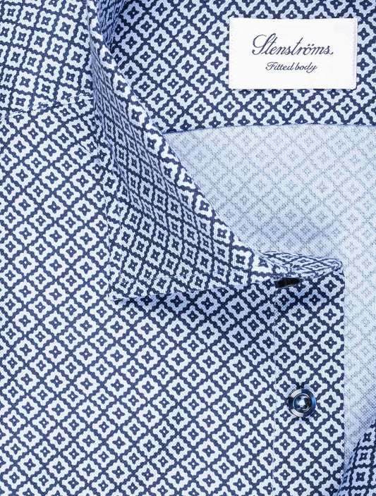 Patterned Oxford Shirt Blue