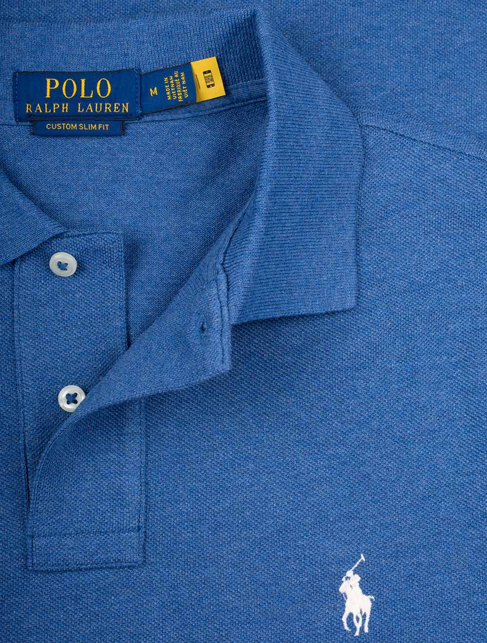 Custom Slim Fit Mesh Polo Shirt Blue