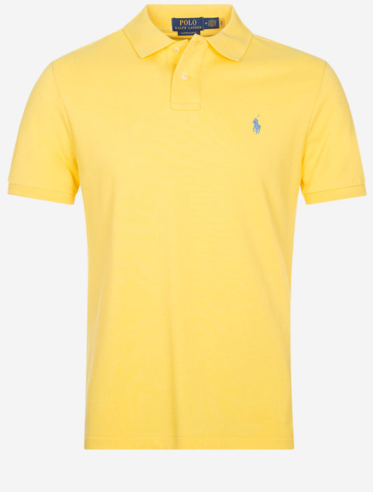 Custom Slim Fit Mesh Polo Shirt Yellow