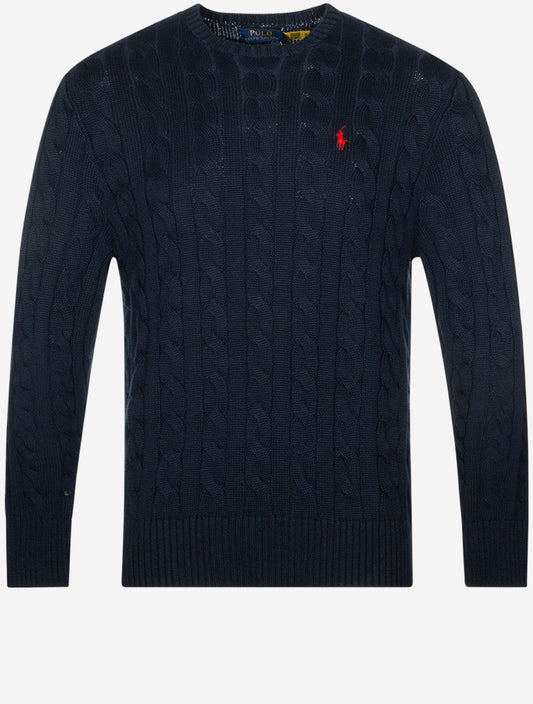 Cotton Cable Sweater Cruise Navy