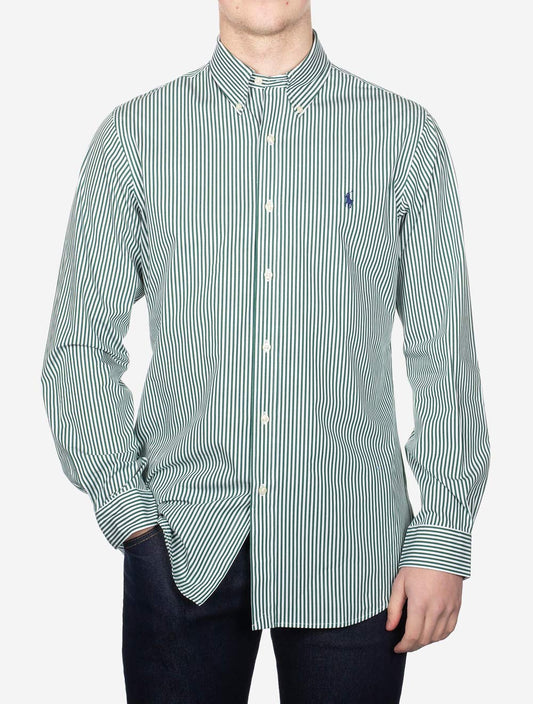 Poplin Stripe Buttondown Shirt Green