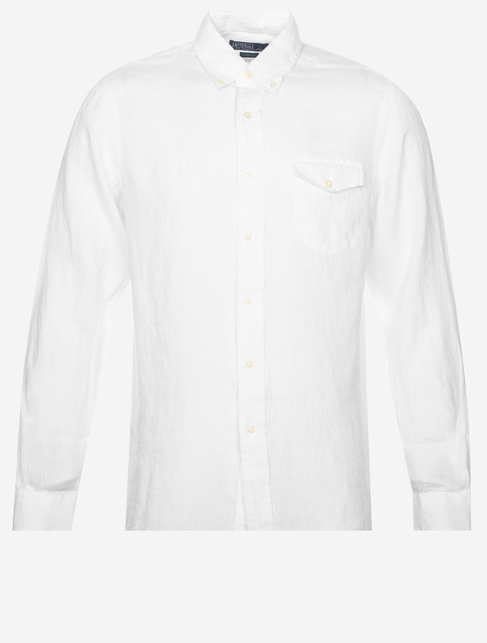 Dyed Linen Pocket Shirt White