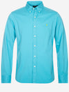 Twill Buttondown Plain Shirt Turquoise