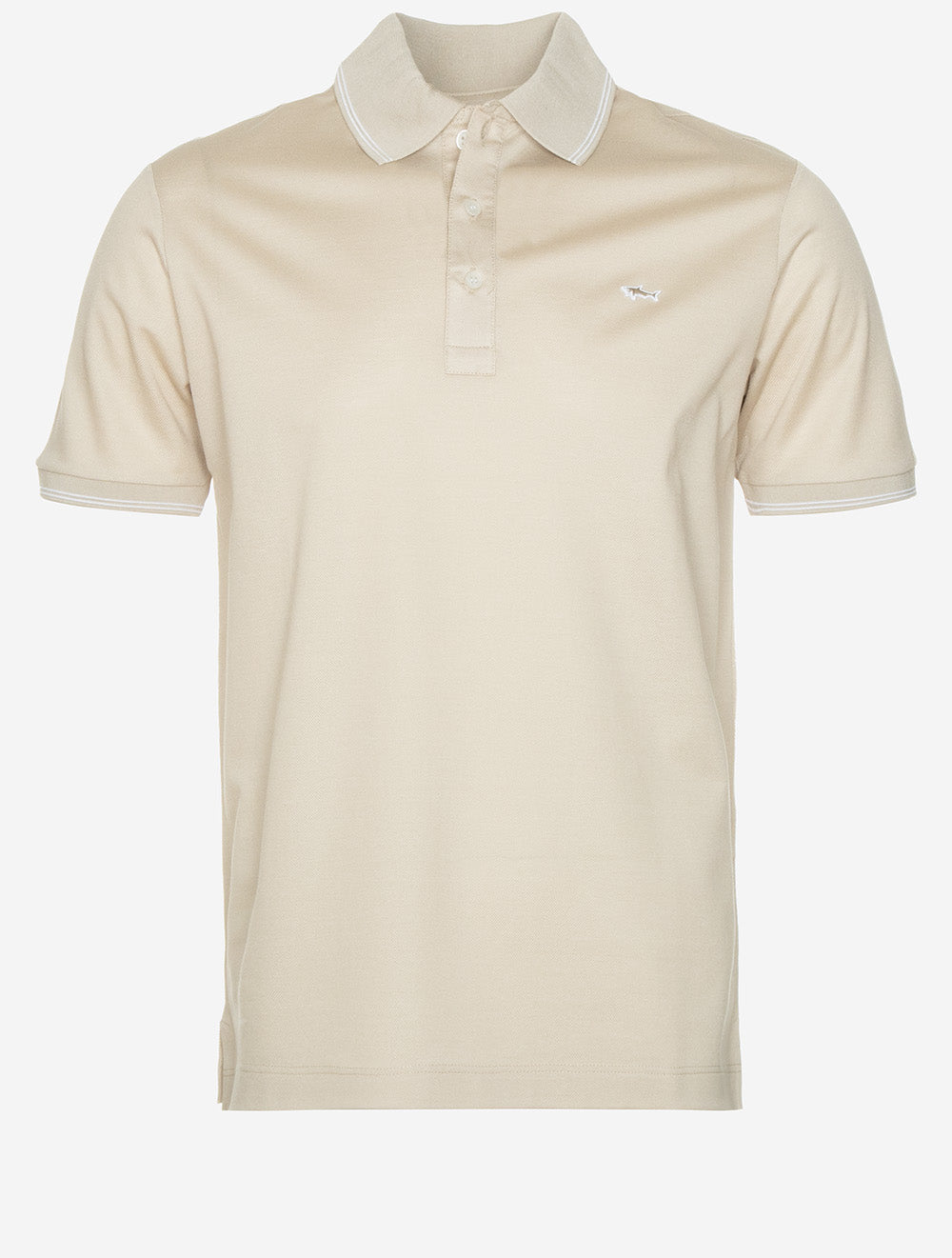 Paul Shark Double Piqué Knitted Cotton Polo Shirt Beige Luxury Polo  Shirts at Louis Copeland Sons