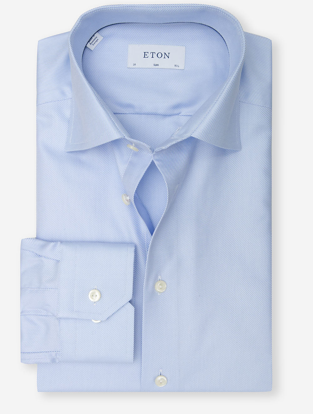 Eton Textured Twill Slim Fit Shirt Blue