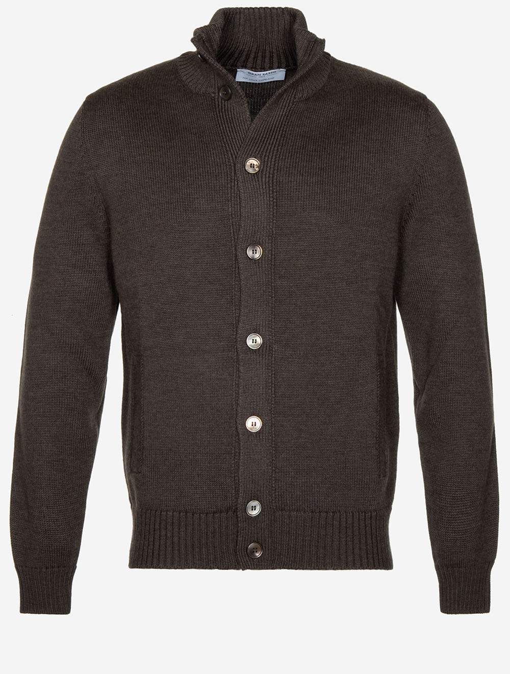 Gran Sasso Button Up Cardigan Brown Merino Wool Knitwear at