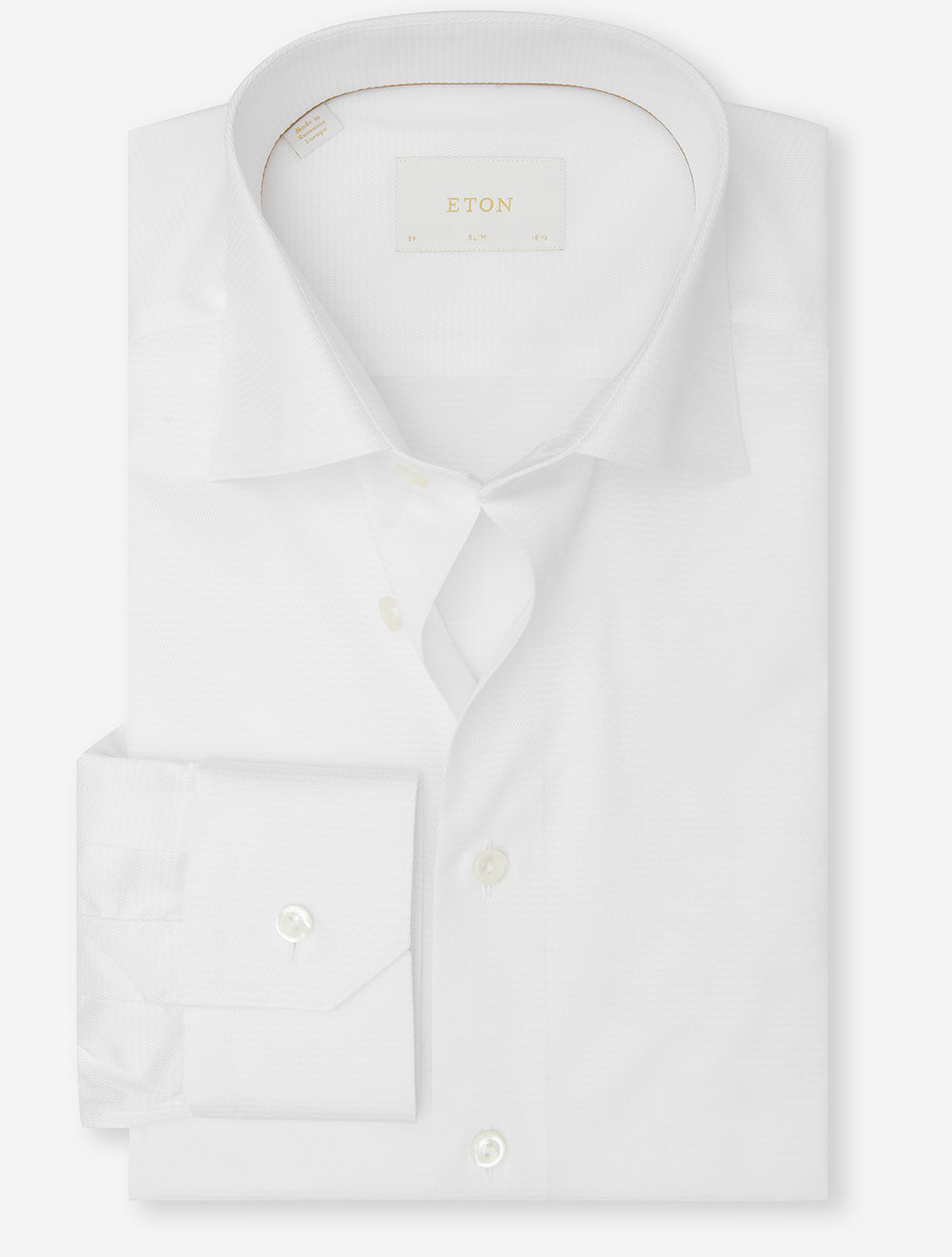 Eton Slim Semi Solid Textured Shirt White Luxury Men’s Shirts Louis  Copeland Sons