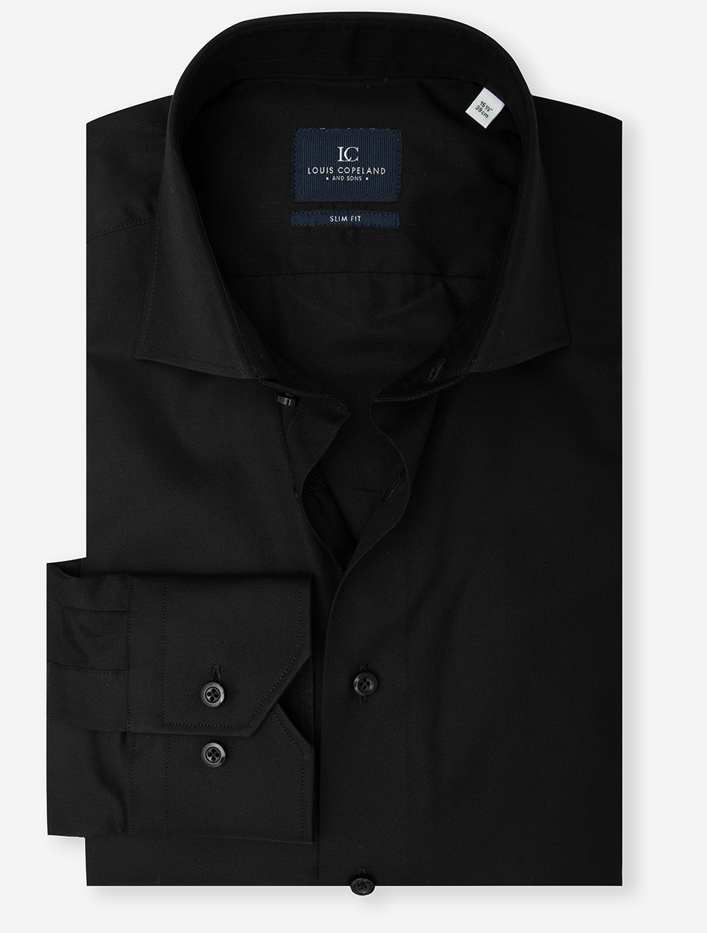 Louis Copeland Slim Plain Shirt Black