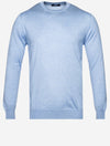 Crew Neck Long Sleeve Sweater Blue
