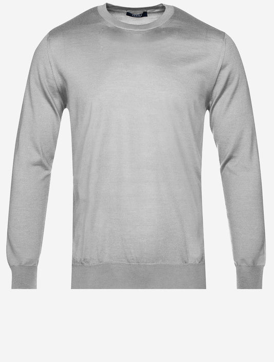 Crew Neck Long Sleeve Sweater Grey