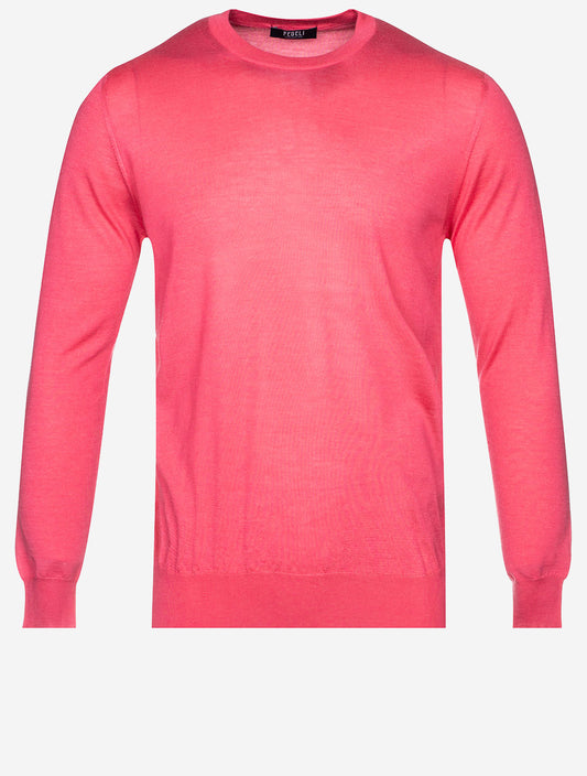 Crew Neck Long Sleeve Sweater Pink