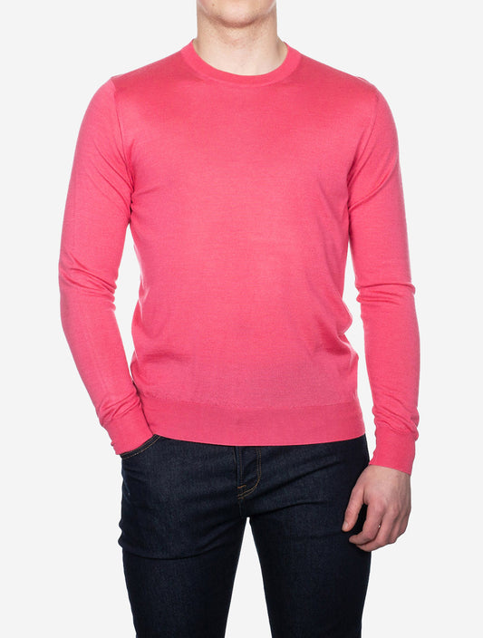 Crew Neck Long Sleeve Sweater Pink