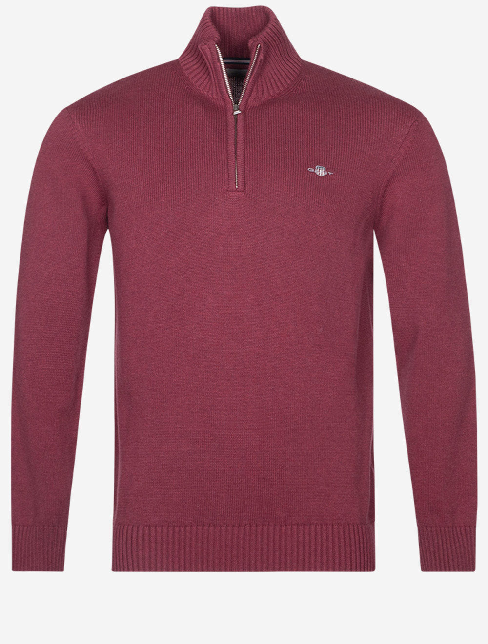 Casual Cotton Half Zip Plumped Red