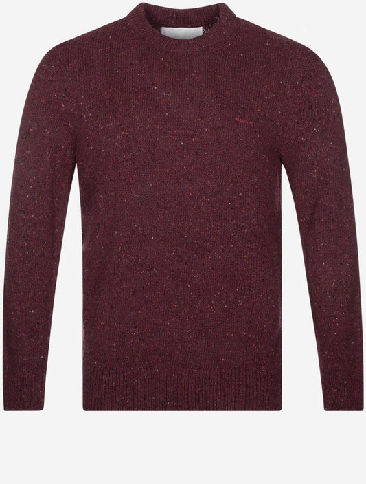 Wool Neps Crew Neck Plumped Red