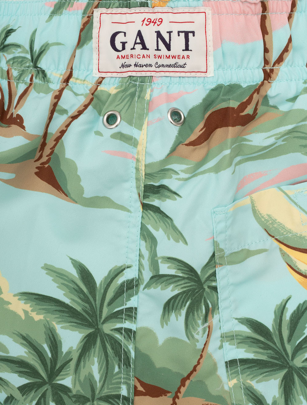 Hawaii Print Swim Shorts Turquoise Mist
