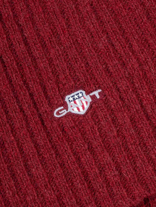 GANT Unisex Shield Wool Knit Scarf Plumped Red