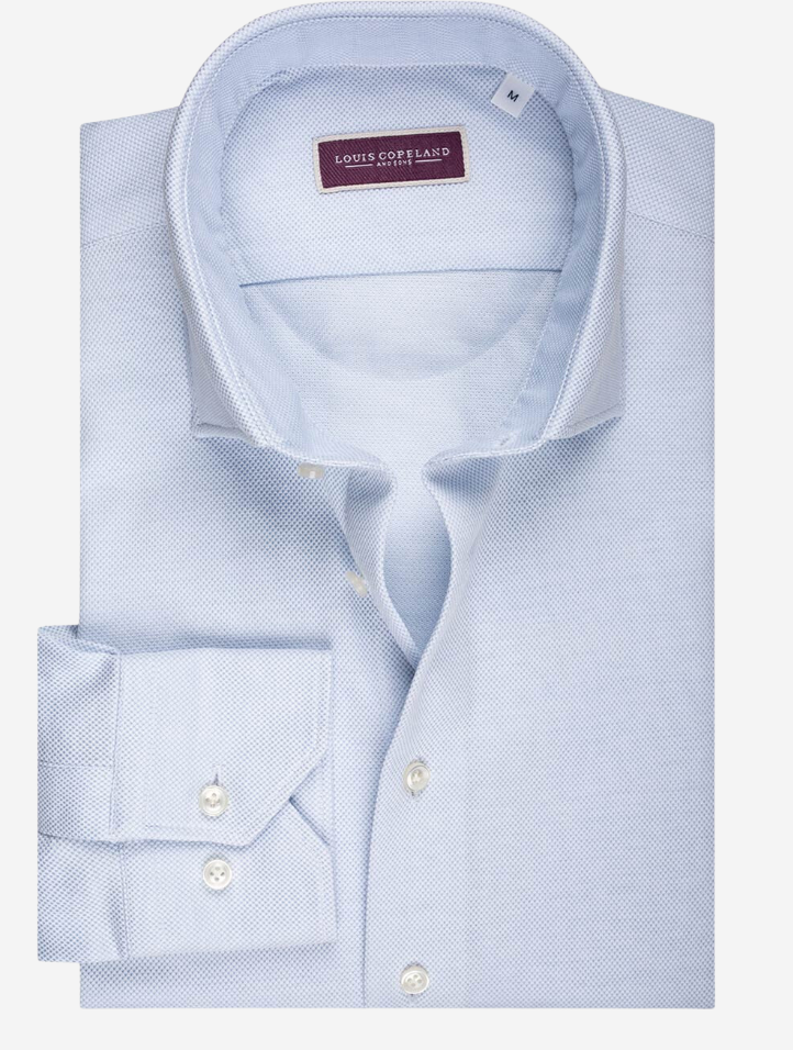 Chemise piqué Louis Copeland New Jersey bleu clair Collection de chemises habillées pour hommes de haute qualité maintenant dans les magasins Louis