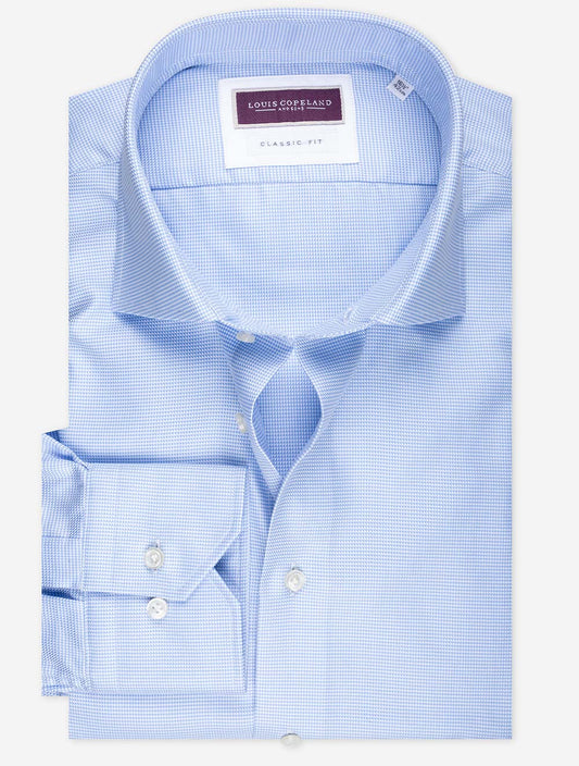 LOUIS COPELAND Classic Fit Puppytooth Single Cuff Blue