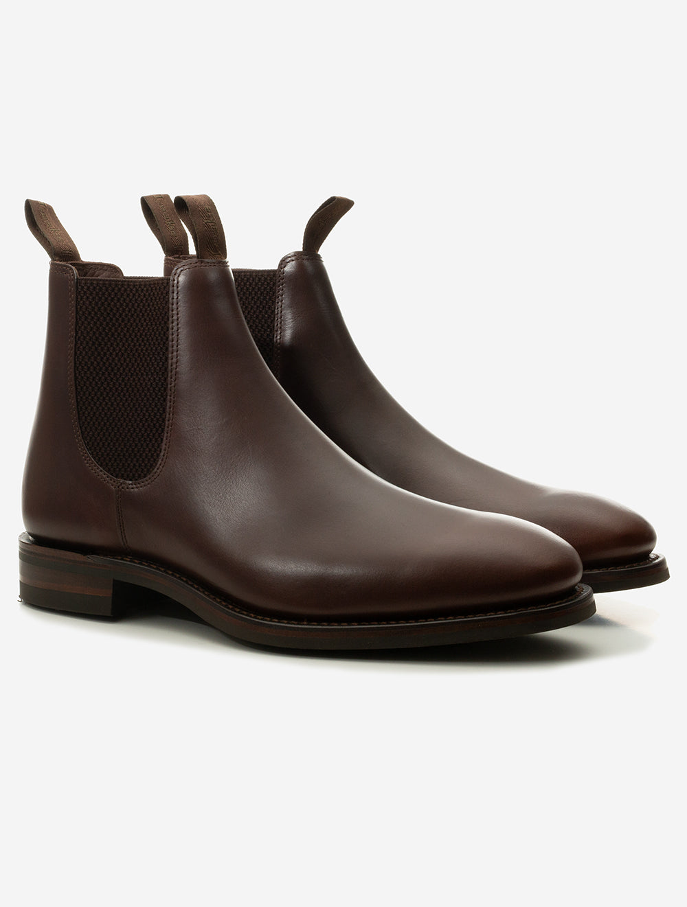 Loake Shoe Makers Chatsworth Waxed Chelsea Boot Dark Brown Men's