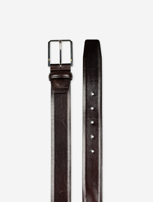 SANTONI Leather Belts Brown