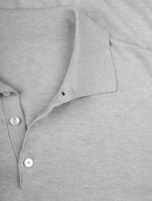 Knit Long Sleeve Polo Grey