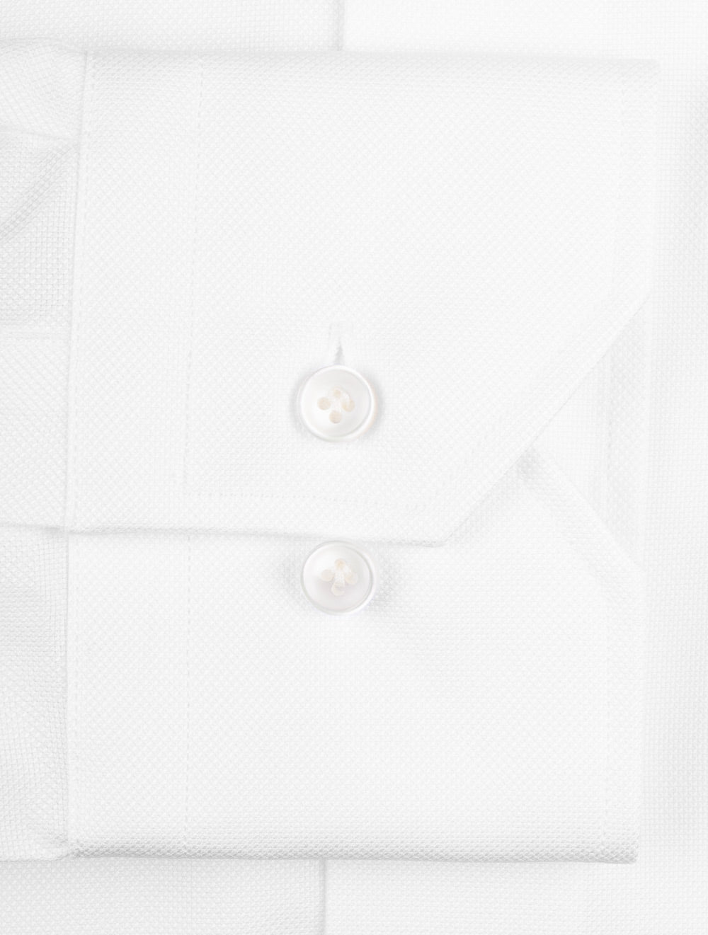 Slim Fit Pinpoint Single Cuff White