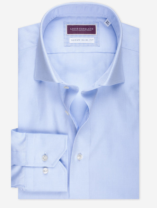 Pinpoint Super Slim Single Cuff Shirt Blue