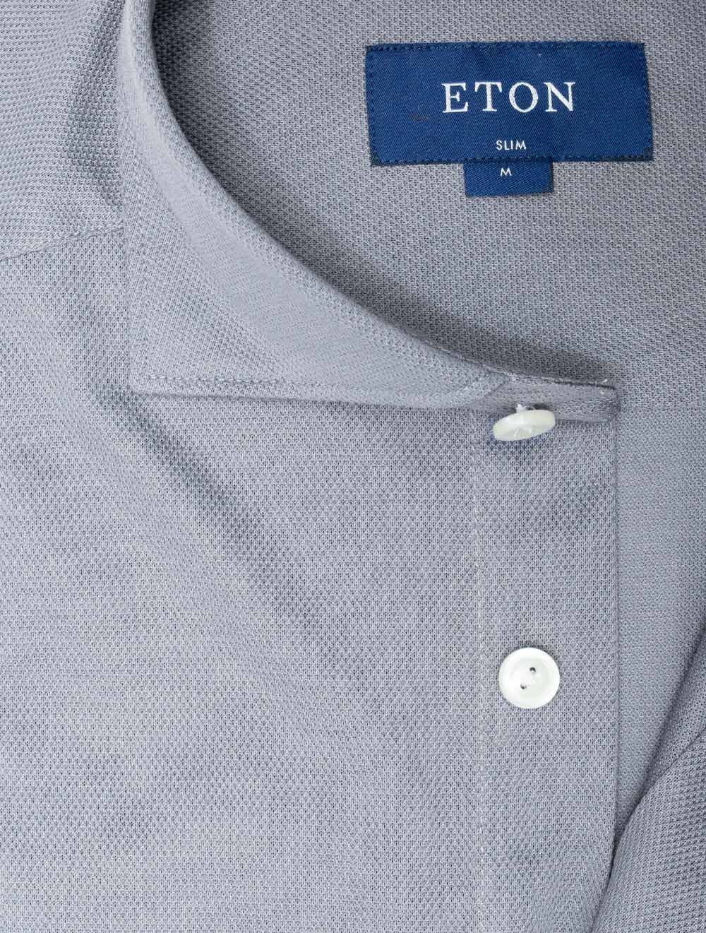 Eton Pique Jersey Shirt Grey