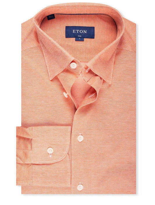 Eton Button Down Jersey Shirt Orange