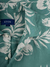 Eton Short Sleeve Linen Floral Shirt Green
