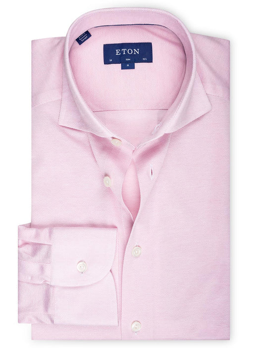 ETON Slim Pique Jersey Slim Shirt Pink