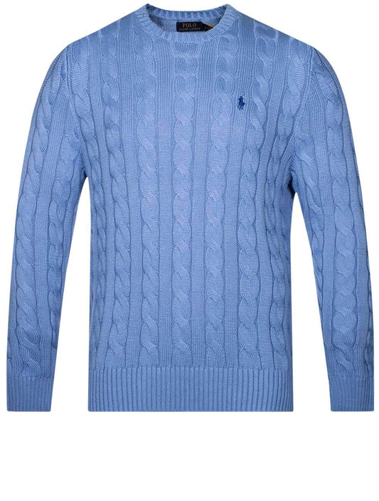 Cotton Cable Sweater Blue