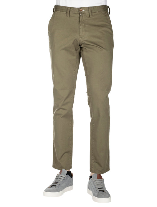 Hallden Slim Fit Twill Chinos Army Green