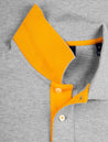 Contrast Collar Pique Short Sleeved Rugger Grey Melange