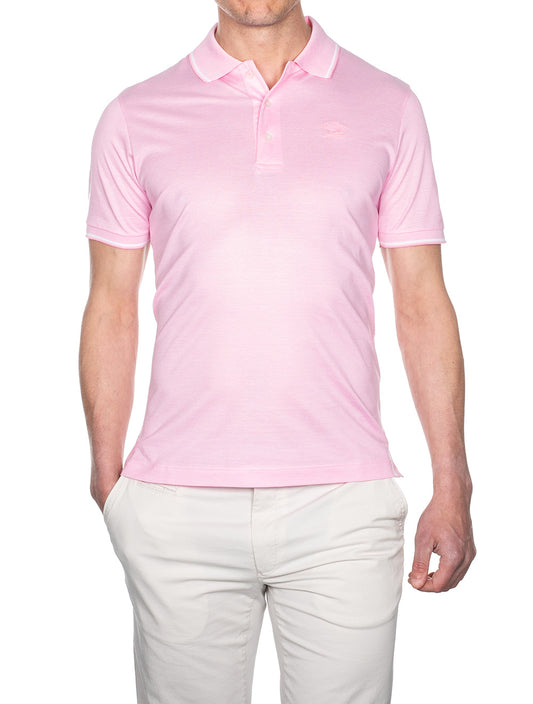 Paul And Shark Organic Cotton Piqué Polo With Embroidered Logo Pink