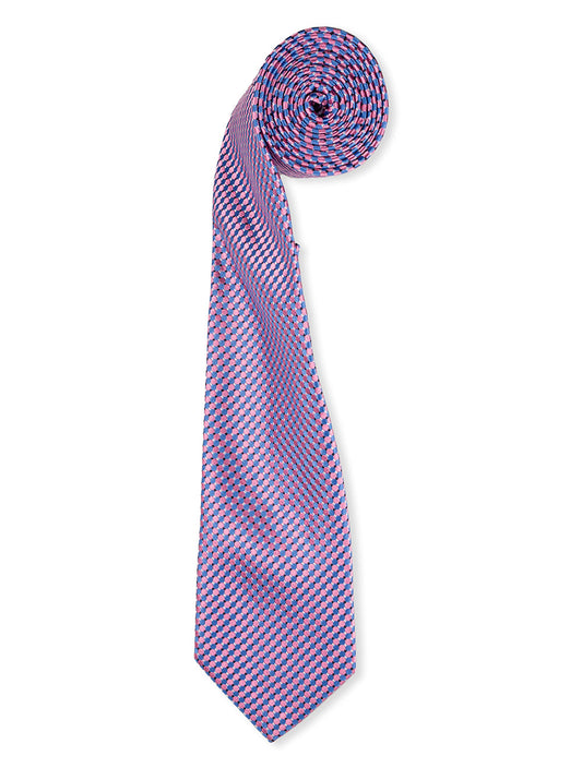 Geometric Silk Tie - Pink