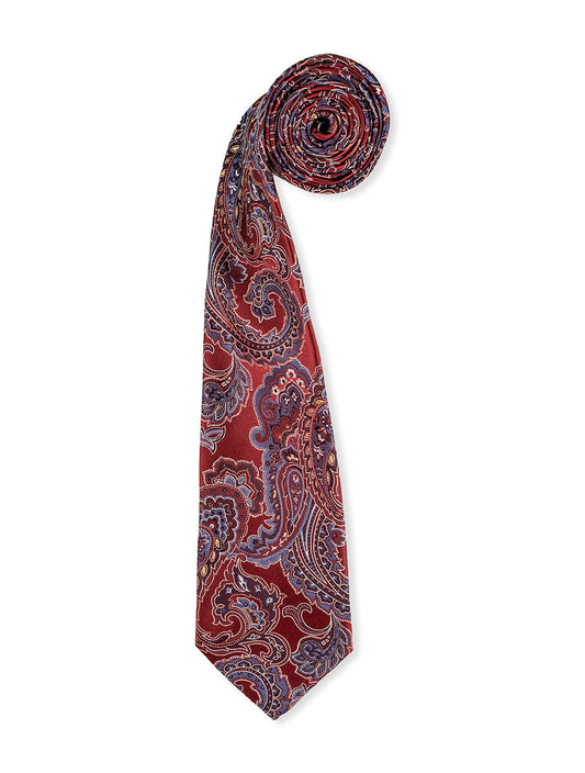 ETON Jacquard Paisley Silk Tie Red