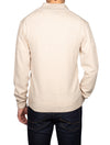 Super Fine Lambswool Half-Zip Sweater Dark Sand Melange
