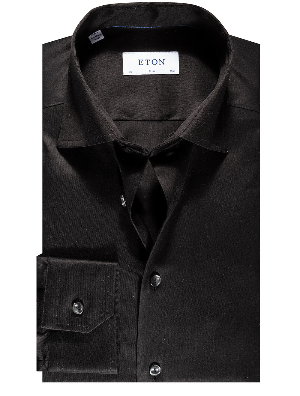 Eton Slim Fit Single Cuff Shirt Black