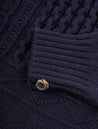 Inis Meáin Navy Meáin Máirtin Button Up Knitted Sweater