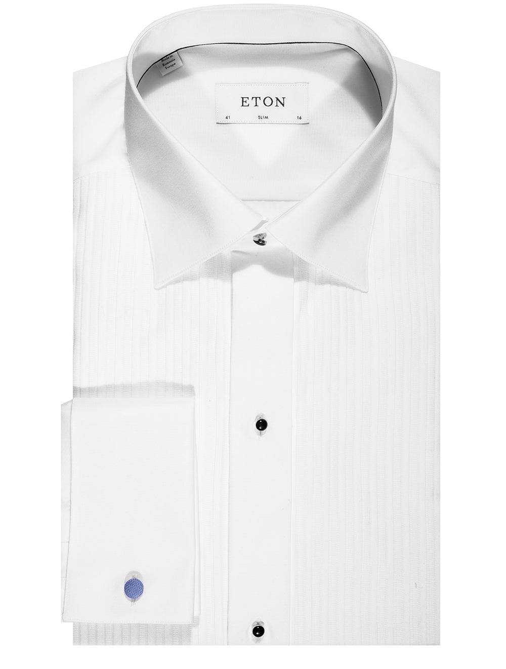 Eton White Pleated Slim Fit Shirt