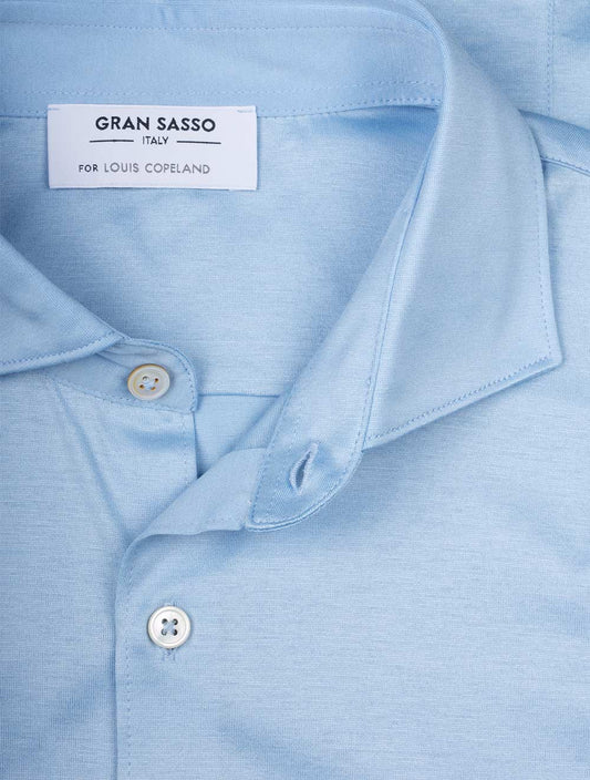 GRAN SASSO Stretch Polo Jersey Shirt Blue