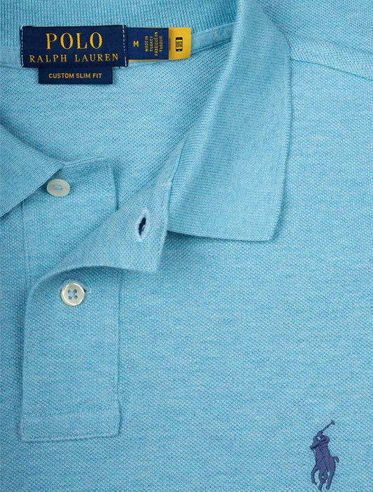 RALPH LAUREN Basic Mesh Polo Shirt Blue