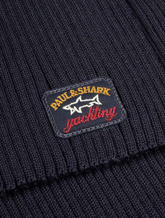 PAUL AND SHARK Knitted Scarf Navy