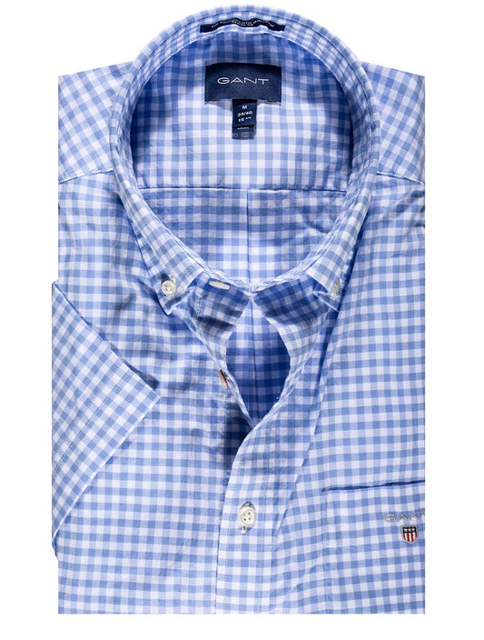 GANT Broadcloth Gingham Regular Fit Short Sleeve Shirt